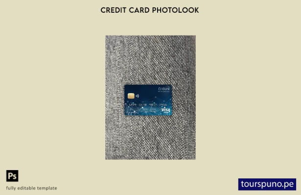 listo para imprimir plantilla frontal de aspecto fotográfico de tarjeta visa  67